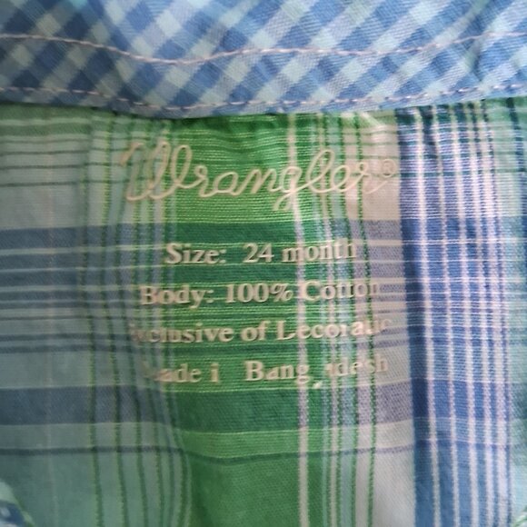 Wrangler Baby Rodeo Vintage Western Embroidered Plaid Shirt - Picture 5 of 10